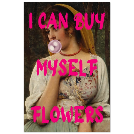 "Bubblegum Venus – I Can Buy Myself Flowers" | Pop Art Renaissance Remix - Wood Prints - 20x30 cm / 8x12″ - 