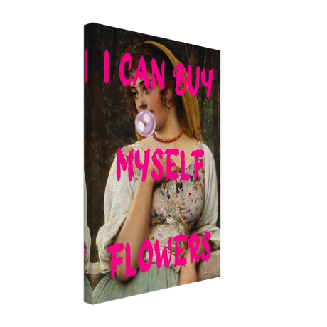 "Bubblegum Venus – I Can Buy Myself Flowers" | Pop Art Renaissance Remix - Canvas - 30x45 cm / 12x18″ - 