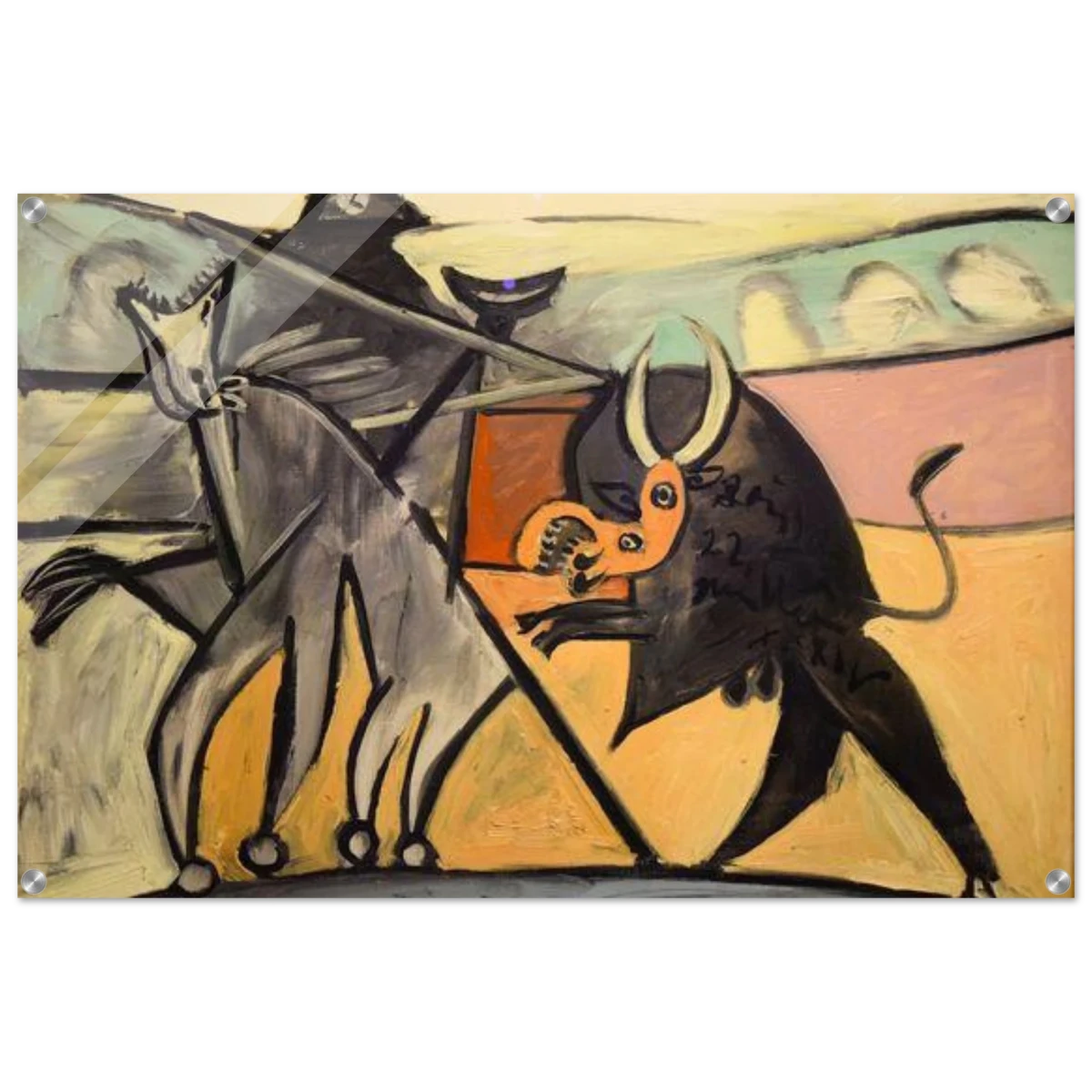 Bullfight | Pablo Picasso – A Masterpiece of Cubism & Expressionism - 60x90 cm / 24x36″ - Acrylic Print - 