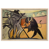 Bullfight | Pablo Picasso – A Masterpiece of Cubism & Expressionism - 50x75 cm / 20x30″ - Framed Canvas - Wood frame