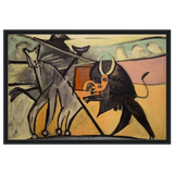 Bullfight | Pablo Picasso – A Masterpiece of Cubism & Expressionism - 60x90 cm / 24x36″ - Framed Canvas - Black frame