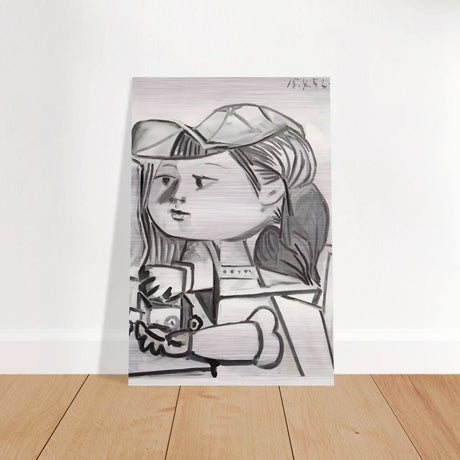 Buste De Petite Fille Black by Pablo Picasso | Cubism wall art print - Brushed Aluminum Print - 60x90 cm / 24x36″ - 