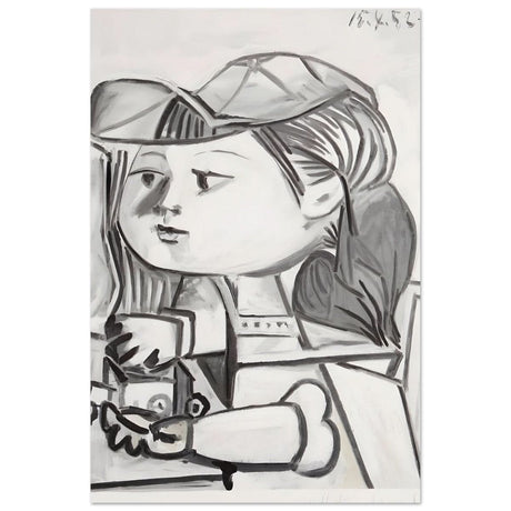 Buste De Petite Fille Black by Pablo Picasso | Cubism wall art print - Aluminum Print - 30x45 cm / 12x18″ - 