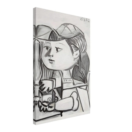 Buste De Petite Fille Black by Pablo Picasso | Cubism wall art print - Canvas - 40x60 cm / 16x24″ - 