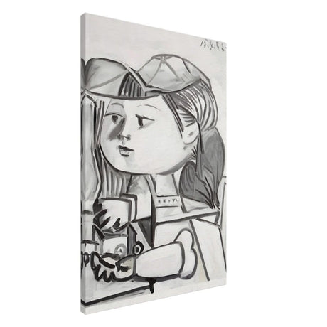 Buste De Petite Fille Black by Pablo Picasso | Cubism wall art print - Canvas - 60x90 cm / 24x36″ - 