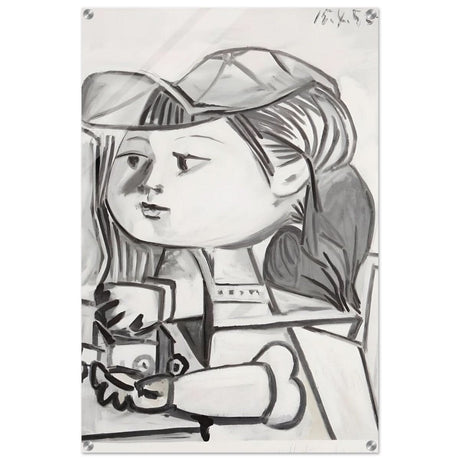 Buste De Petite Fille Black by Pablo Picasso | Cubism wall art print - Acrylic Print - 60x90 cm / 24x36″ - 
