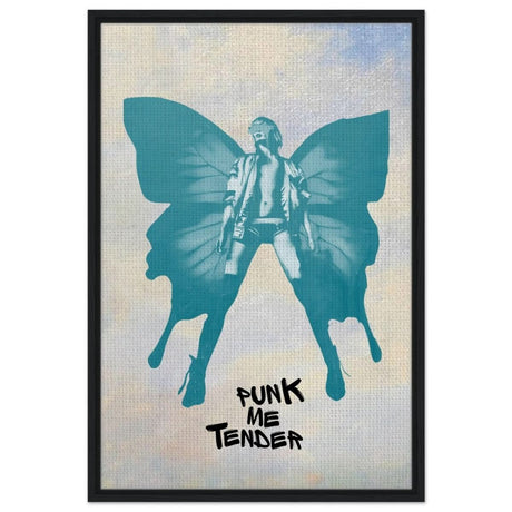 Butterfly Punk V2 | Pop Art wall art print - Framed Canvas - 60x90 cm / 24x36″ - Black frame