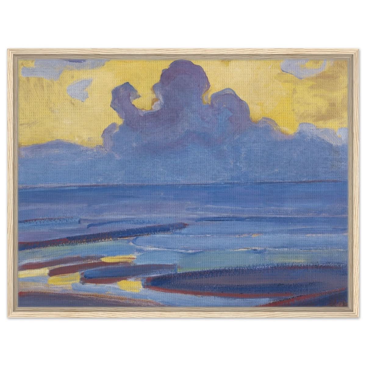 By The Sea 1909 by Piet Mondrian | Vintage wall art print - Framed Canvas - 60x80 cm / 24x32″ - Wood frame