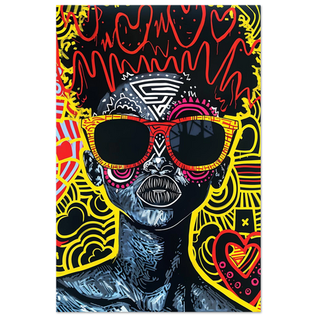 electric royalty afro futurist pop expression wall art print30x45 cm / 12x18″Wood Prints