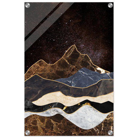 celestial ridges marbled mountain majesty wall art print60x90 cm / 24x36″Framed Canvas