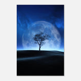 lunar silence a moonlit whisper in the night dreamy digital fantasy landscape wall art print20x30 cm / 8x12″Framed Canvas