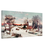 Vintage Christmas Eve Canvas Print by Hoover & Son â€“ Timeless Winter Landscape Art30x60 cm / 12x24â€³