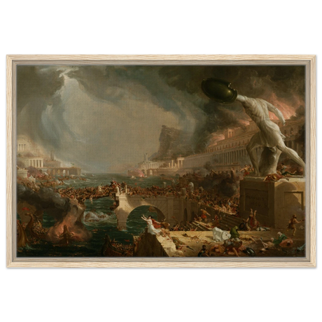 the course of empire destruction by thomas cole classic historical art print50x75 cm / 20x30″Brushed Aluminum Print