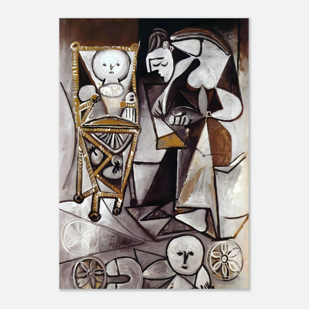 woman surrounded by her children by pablo picasso 1950