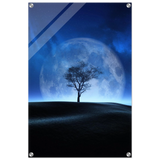lunar silence a moonlit whisper in the night dreamy digital fantasy landscape wall art print70x100 cm / 28x40″Aluminum Print