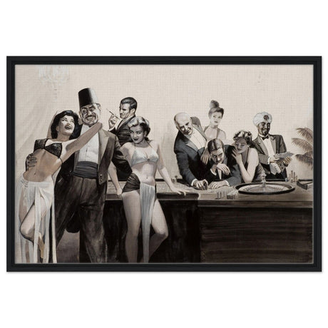 Casino Royale Nights | Vintage Glamour - Framed Canvas - 60x90 cm / 24x36″ - Black frame
