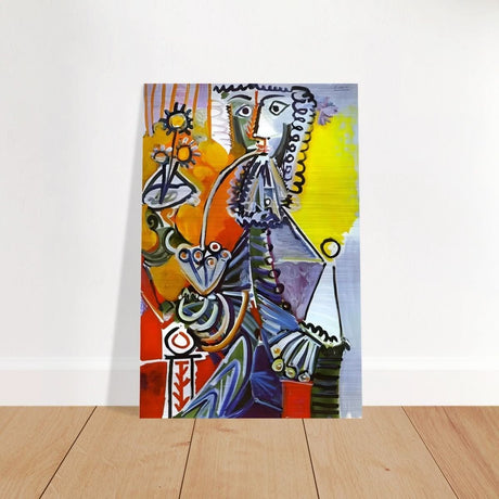 Cavalier with Pipe by Pablo Picasso | Da Vinci Cubism Wall art Print - Brushed Aluminum Print - 30x45 cm / 12x18″ - 