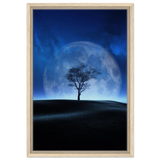 lunar silence a moonlit whisper in the night dreamy digital fantasy landscape wall art print50x75 cm / 20x30″Framed Canvas