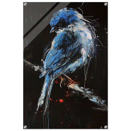 Celestial Bluebird | modern abstract wildlife wall art print - 60x90 cm / 24x36″ - Acrylic Print - 