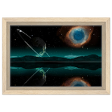 "Celestial Reflections" – A Portal Beyond the Stars | Wall art Print - Framed Canvas - 20x30 cm / 8x12″ - Wood frame