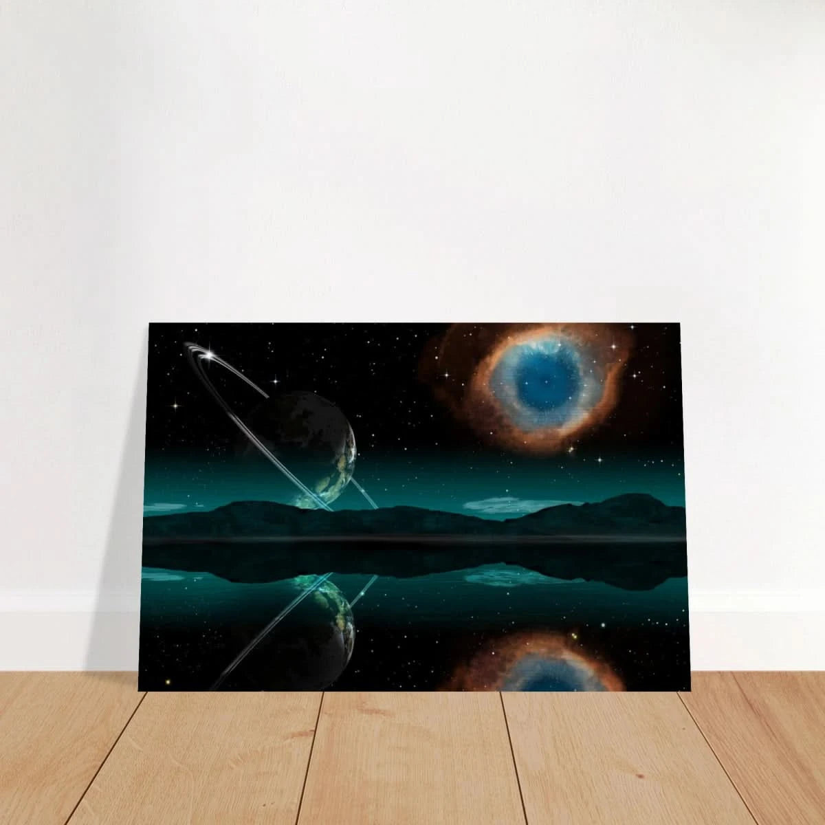 "Celestial Reflections" – A Portal Beyond the Stars | Wall art Print - Brushed Aluminum Print - 30x45 cm / 12x18″ - 