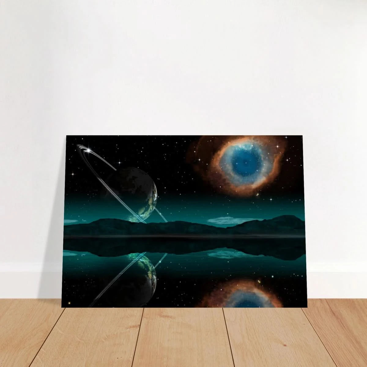 "Celestial Reflections" – A Portal Beyond the Stars | Wall art Print - Brushed Aluminum Print - 70x100 cm / 28x40″ - 