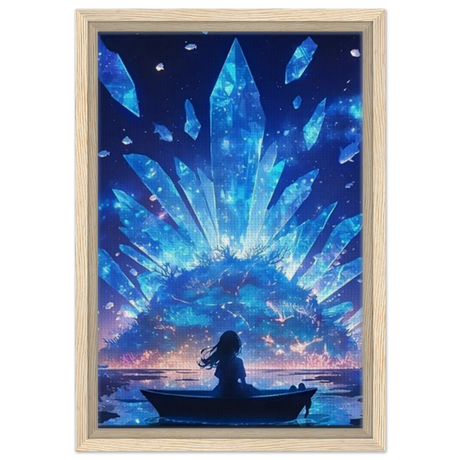 Celestial Reflections – Crystal Dreamscape Art | Wall art print - Framed Canvas - 30x45 cm / 12x18″ - Wood frame