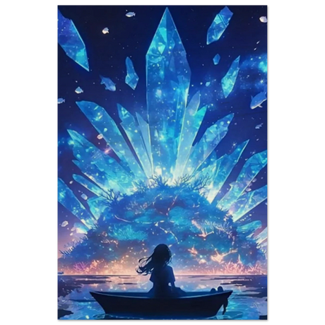 Celestial Reflections – Crystal Dreamscape Art | Wall art print - Wood Prints - 20x30 cm / 8x12″ - 