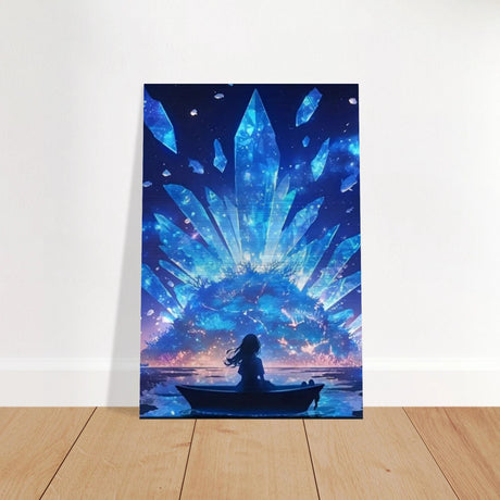 Celestial Reflections – Crystal Dreamscape Art | Wall art print - Brushed Aluminum Print - 20x30 cm / 8x12″ - 