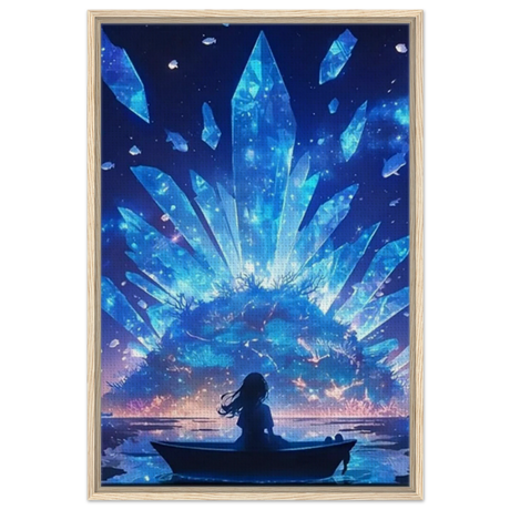Celestial Reflections – Crystal Dreamscape Art | Wall art print - Framed Canvas - 60x90 cm / 24x36″ - Wood frame