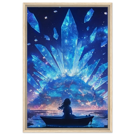 Celestial Reflections – Crystal Dreamscape Art | Wall art print - Framed Canvas - 50x75 cm / 20x30″ - Wood frame