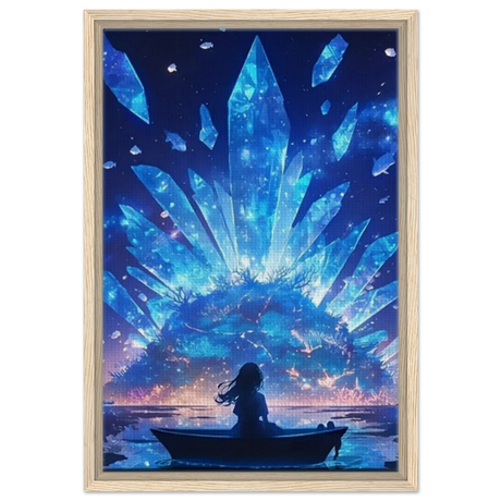 Celestial Reflections – Crystal Dreamscape Art | Wall art print - Framed Canvas - 40x60 cm / 16x24″ - Wood frame