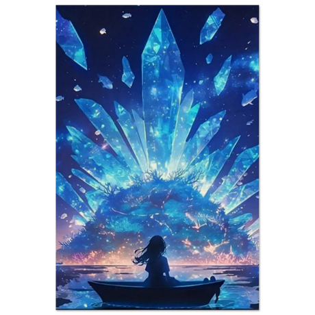 Celestial Reflections – Crystal Dreamscape Art | Wall art print - Wood Prints - 50x75 cm / 20x30″ - 