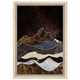 "Celestial Ridges" – Marbled Mountain Majesty | Wall Art Print - Framed Canvas - 30x45 cm / 12x18″ - Wood frame