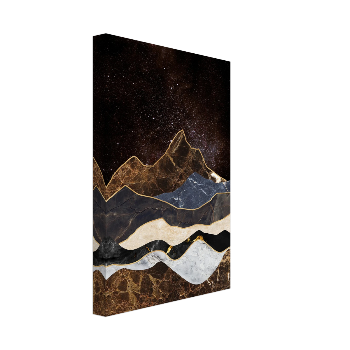 "Celestial Ridges" – Marbled Mountain Majesty | Wall Art Print - Canvas - 20x30 cm / 8x12″ - 