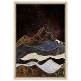 "Celestial Ridges" – Marbled Mountain Majesty | Wall Art Print - Framed Canvas - 50x75 cm / 20x30″ - Wood frame