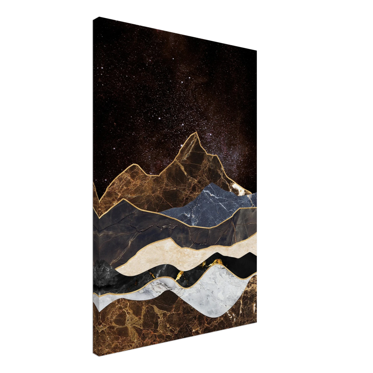 "Celestial Ridges" – Marbled Mountain Majesty | Wall Art Print - Canvas - 50x75 cm / 20x30″ - 