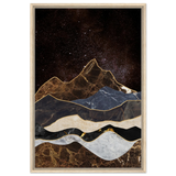 "Celestial Ridges" – Marbled Mountain Majesty | Wall Art Print - Framed Canvas - 60x90 cm / 24x36″ - Wood frame