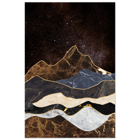 "Celestial Ridges" – Marbled Mountain Majesty | Wall Art Print - Fine Art Poster - 60x90 cm / 24x36″ - 