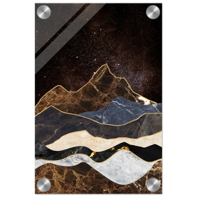 "Celestial Ridges" – Marbled Mountain Majesty | Wall Art Print - Acrylic Print - 20x30 cm / 8x12″ - 
