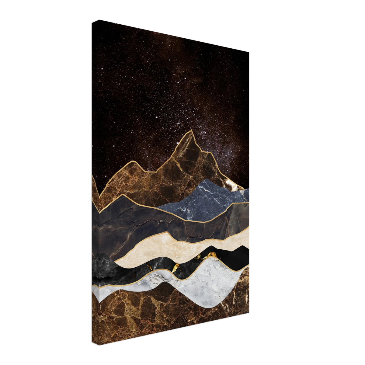"Celestial Ridges" – Marbled Mountain Majesty | Wall Art Print - Canvas - 40x60 cm / 16x24″ - 