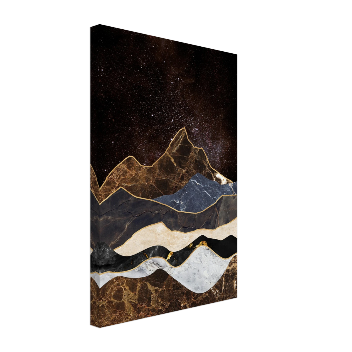 "Celestial Ridges" – Marbled Mountain Majesty | Wall Art Print - Canvas - 30x45 cm / 12x18″ - 