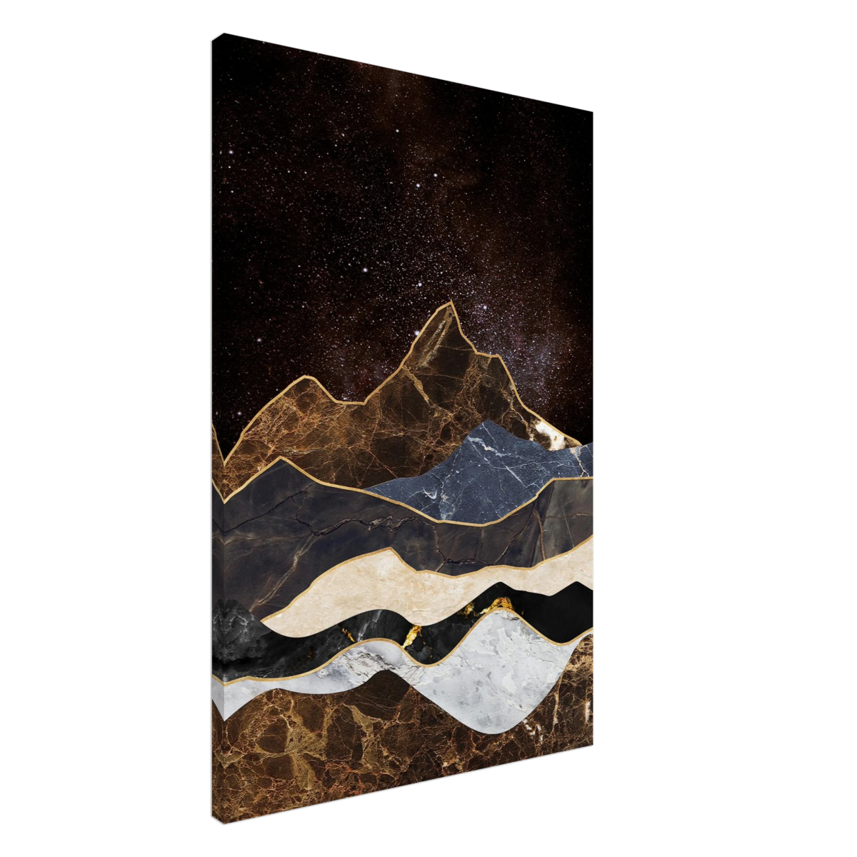 "Celestial Ridges" – Marbled Mountain Majesty | Wall Art Print - Canvas - 60x90 cm / 24x36″ - 