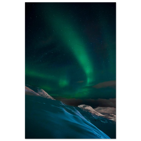"Celestial Veil" – Dancing Lights Over Arctic Silence Fine Art Photography | Northern Lights Wall Art Print - Wood Prints - 50x75 cm / 20x30″ - 