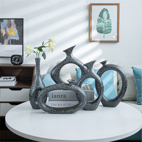 Ceramic Art Living Room Decoration Ornaments Flower Stand - A - 