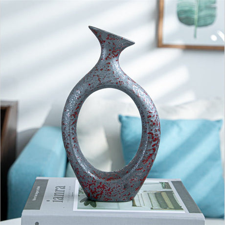 Ceramic Art Living Room Decoration Ornaments Flower Stand - C - 