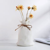 Ceramic Lucky Bag Vase – Modern Decorative Flower Vases for Home & Office - Medium Lucky Bag - White - 