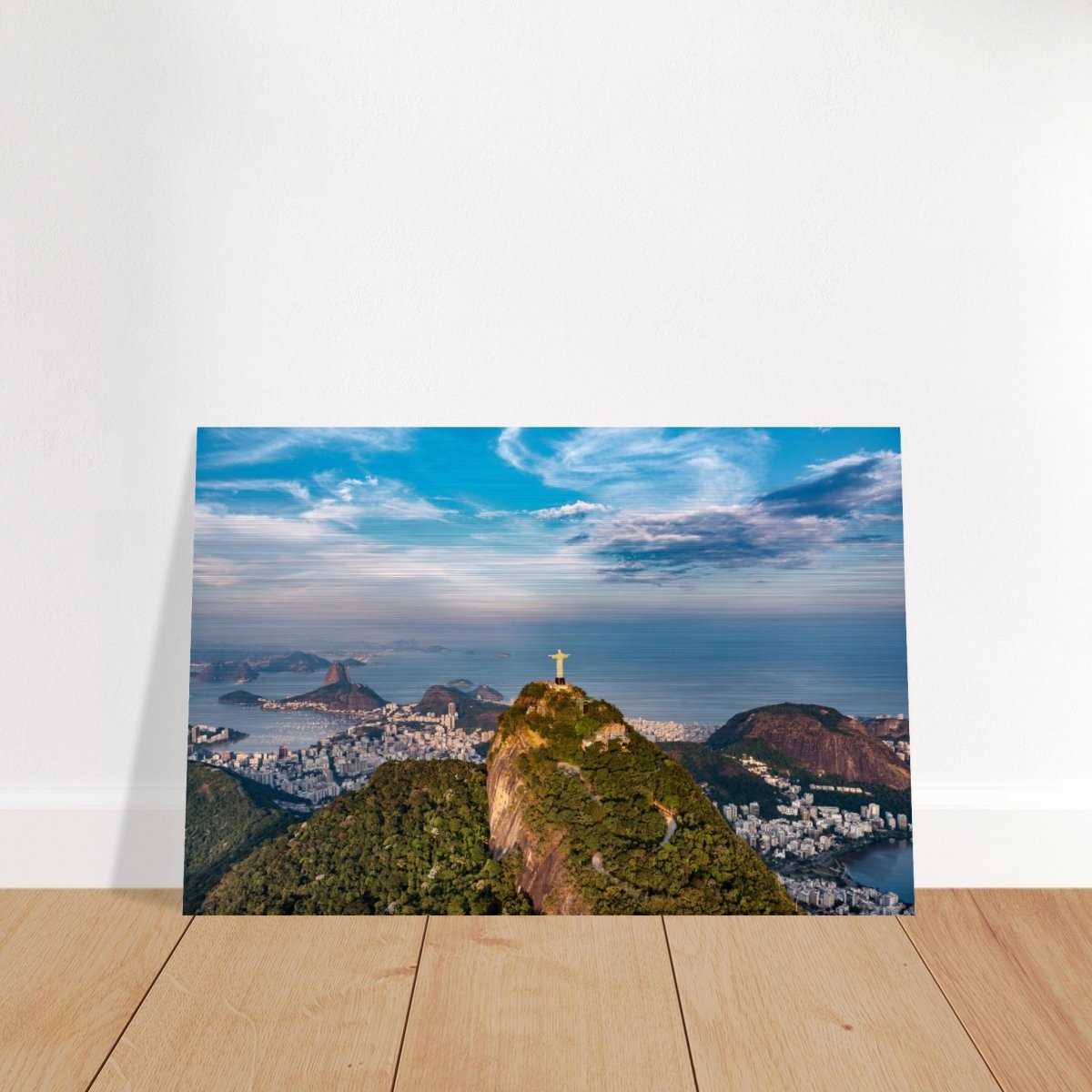 Christ the Redeemer – Guardian of Rio | Wall art print - 30x45 cm / 12x18″ - Brushed Aluminum Print - 