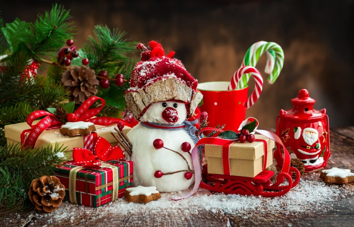 Christmas Joy - Snowman and Presents | Christmas Collection | 3 Design Options - 30x45 cm / 12x18″ - Design Option 1 - Acrylic Print