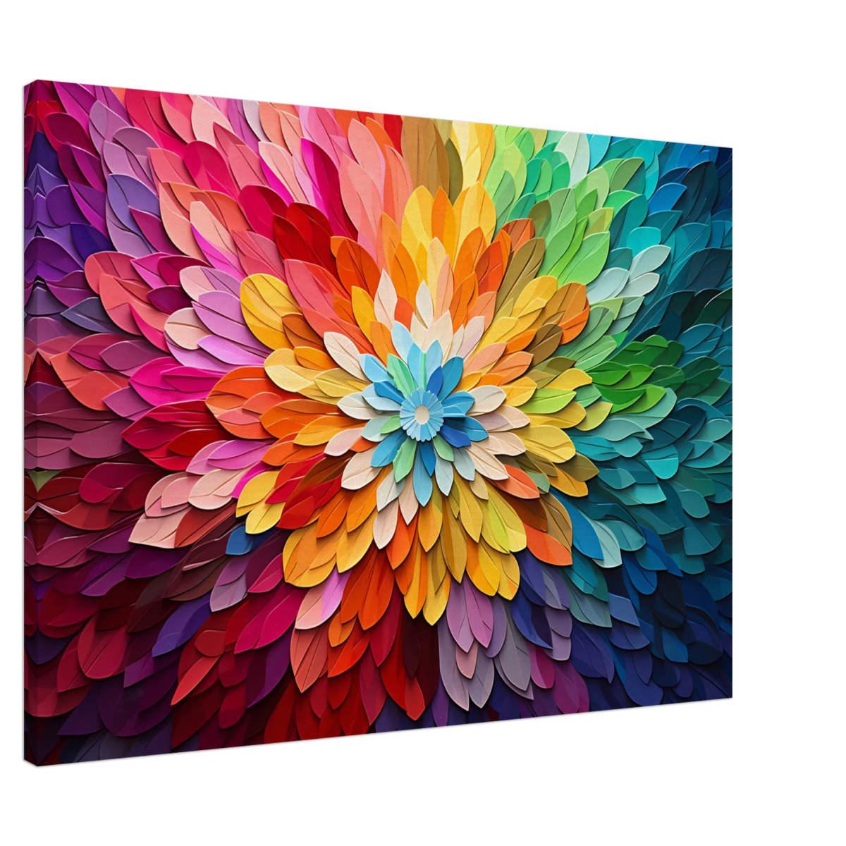 Chromatic Bloom | Contemporary Abstract Floral Composition | 70 x 100 CM - Canvas - 